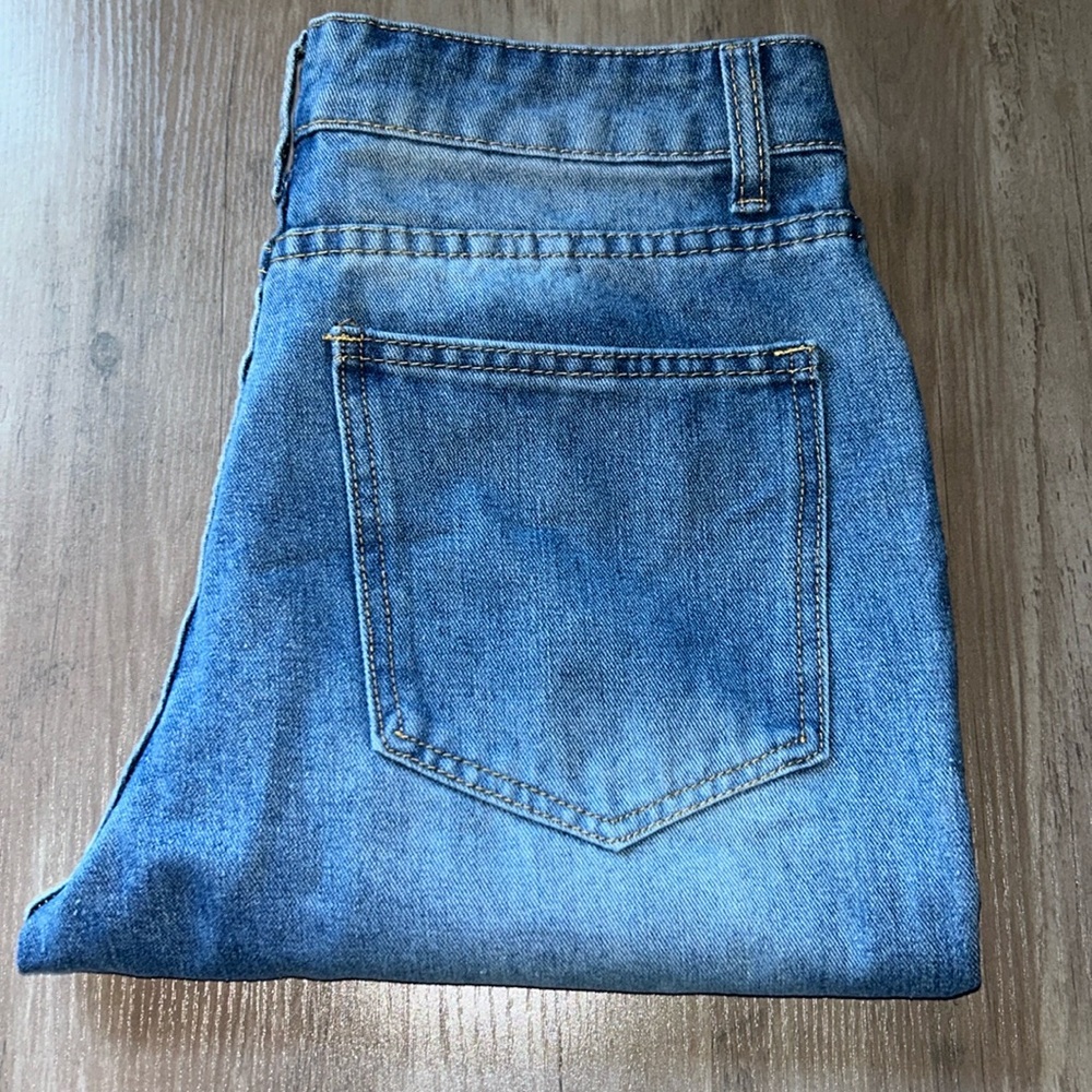 NWT Noracora Blue Denim Straight Leg High Rise Jeans Women's Size S